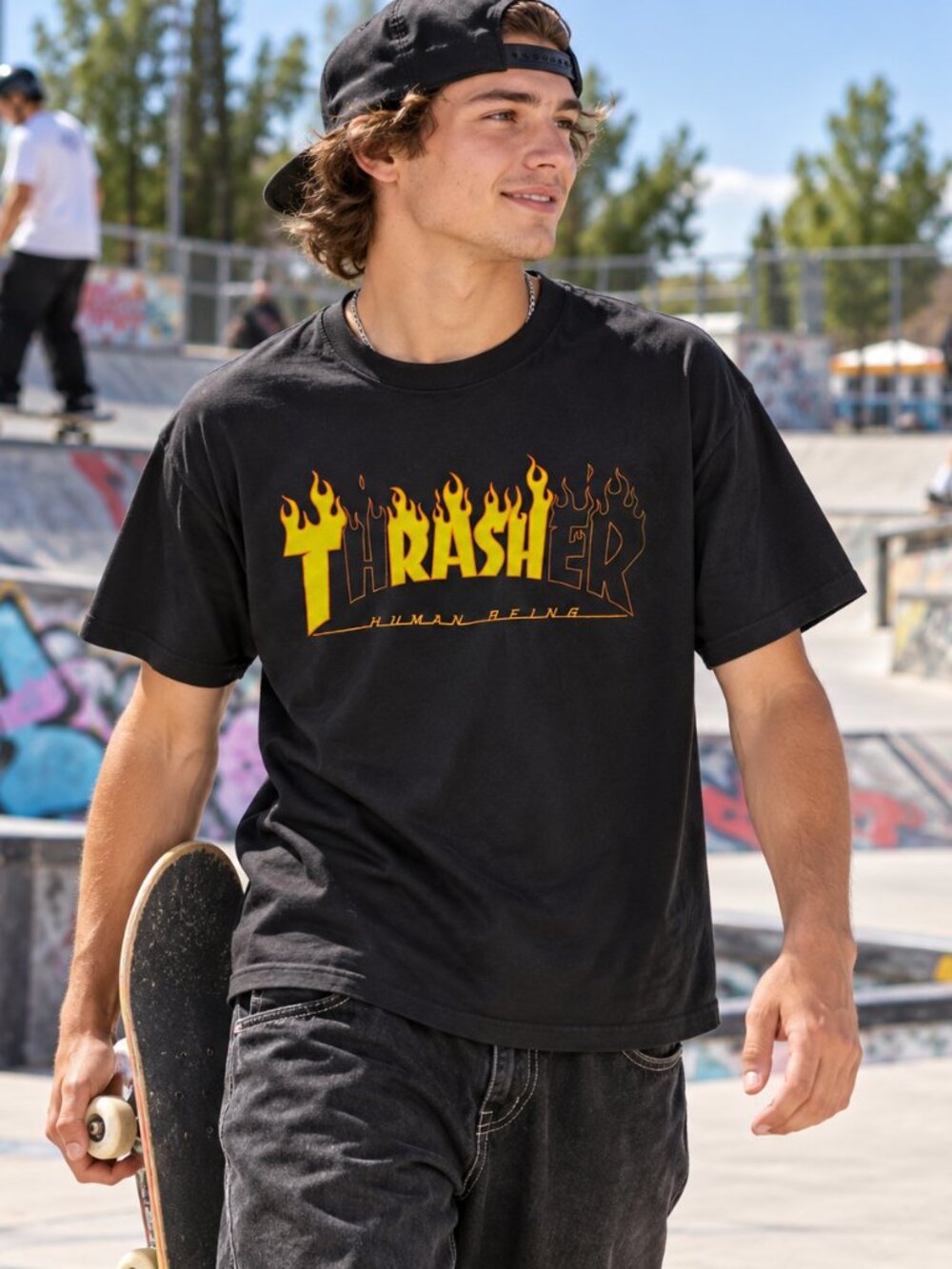 THRASHER MENS TEES  -(LARGE)